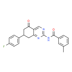 ChemSpider 2D Image | N-[7-(4-Fluorophenyl)-5-oxo-5,6,7,8-tetrahydro-2-quinazolinyl]-3-methylbenzamide | C22H18FN3O2