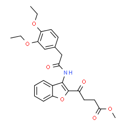 ChemSpider 2D Image | Methyl 4-(3-{[(3,4-diethoxyphenyl)acetyl]amino}-1-benzofuran-2-yl)-4-oxobutanoate | C25H27NO7