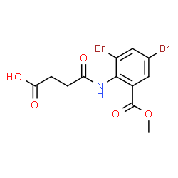 ChemSpider 2D Image | 4-{[2,4-Dibromo-6-(methoxycarbonyl)phenyl]amino}-4-oxobutanoic acid | C12H11Br2NO5