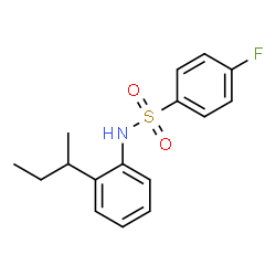 ChemSpider 2D Image | N-(2-sec-Butylphenyl)-4-fluorobenzenesulfonamide | C16H18FNO2S