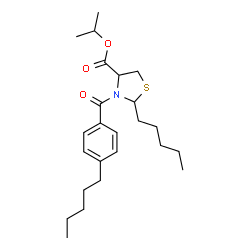 ChemSpider 2D Image | Isopropyl 2-pentyl-3-(4-pentylbenzoyl)-1,3-thiazolidine-4-carboxylate | C24H37NO3S