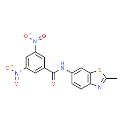 ChemSpider 2D Image | N-(2-Methyl-1,3-benzothiazol-6-yl)-3,5-dinitrobenzamide | C15H10N4O5S