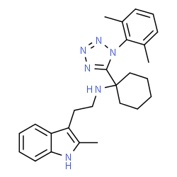 ChemSpider 2D Image | 1-[1-(2,6-Dimethylphenyl)-1H-tetrazol-5-yl]-N-[2-(2-methyl-1H-indol-3-yl)ethyl]cyclohexanamine | C26H32N6