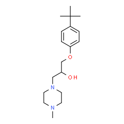ChemSpider 2D Image | 1-(4-Methyl-1-piperazinyl)-3-[4-(2-methyl-2-propanyl)phenoxy]-2-propanol | C18H30N2O2