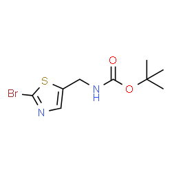 ChemSpider 2D Image | tert-butyl N-[(2-bromo-1,3-thiazol-5-yl)methyl]carbamate | C9H13BrN2O2S