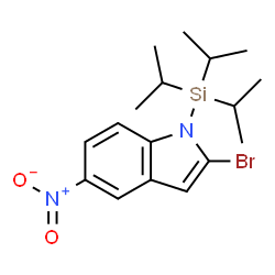 ChemSpider 2D Image | 2-Bromo-5-nitro-1-(triisopropylsilyl)-1H-indole | C17H25BrN2O2Si