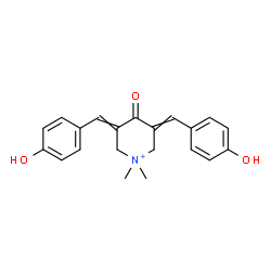 ChemSpider 2D Image | 3,5-Bis(4-hydroxybenzylidene)-1,1-dimethyl-4-oxopiperidinium | C21H22NO3