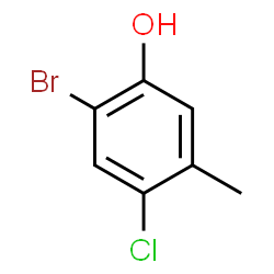 ChemSpider 2D Image | 2-Bromo-4-chloro-5-methylphenol | C7H6BrClO