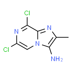 ChemSpider 2D Image | 6,8-Dichloro-2-methylimidazo[1,2-a]pyrazin-3-amine | C7H6Cl2N4