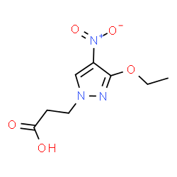 ChemSpider 2D Image | 3-(3-ETHOXY-4-NITROPYRAZOL-1-YL)PROPANOIC ACID | C8H11N3O5