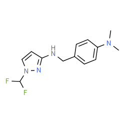 ChemSpider 2D Image | 1-(Difluoromethyl)-N-[4-(dimethylamino)benzyl]-1H-pyrazol-3-amine | C13H16F2N4