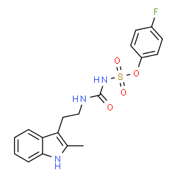 ChemSpider 2D Image | 4-Fluorophenyl {[2-(2-methyl-1H-indol-3-yl)ethyl]carbamoyl}sulfamate | C18H18FN3O4S