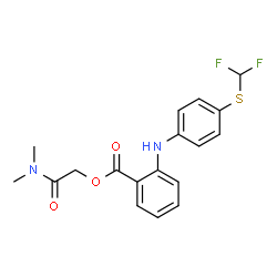 ChemSpider 2D Image | 2-(Dimethylamino)-2-oxoethyl 2-({4-[(difluoromethyl)sulfanyl]phenyl}amino)benzoate | C18H18F2N2O3S
