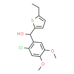 ChemSpider 2D Image | (2-Chloro-4,5-dimethoxyphenyl)(5-ethyl-2-thienyl)methanol | C15H17ClO3S