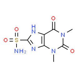 ChemSpider 2D Image | 1,3-Dimethyl-2,6-dioxo-2,3,6,7-tetrahydro-1H-purine-8-sulfonamide | C7H9N5O4S