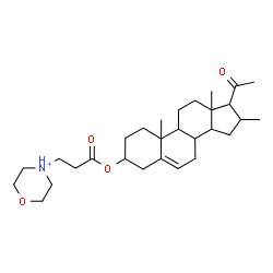 ChemSpider 2D Image | 16-Methyl-3-{[3-(morpholin-4-ium-4-yl)propanoyl]oxy}-20-oxopregn-5-ene | C29H46NO4