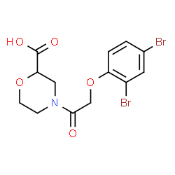 ChemSpider 2D Image | 4-[(2,4-Dibromophenoxy)acetyl]-2-morpholinecarboxylic acid | C13H13Br2NO5