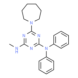 ChemSpider 2D Image | 6-(1-Azepanyl)-N'-methyl-N,N-diphenyl-1,3,5-triazine-2,4-diamine | C22H26N6