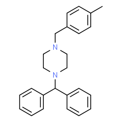 ChemSpider 2D Image | 1-(Diphenylmethyl)-4-(4-methylbenzyl)piperazine | C25H28N2