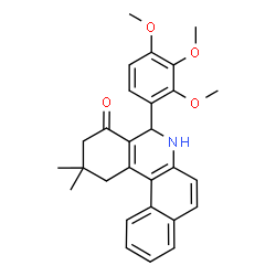ChemSpider 2D Image | 2,2-Dimethyl-5-(2,3,4-trimethoxyphenyl)-2,3,5,6-tetrahydrobenzo[a]phenanthridin-4(1H)-one | C28H29NO4