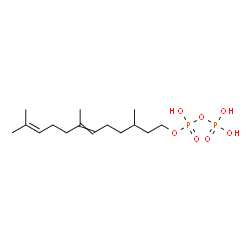 ChemSpider 2D Image | 3,7,11-Trimethyl-6,10-dodecadien-1-yl trihydrogen diphosphate | C15H30O7P2