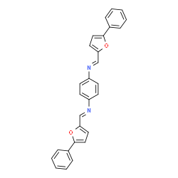 ChemSpider 2D Image | (E,E)-N,N'-1,4-Phenylenebis[1-(5-phenyl-2-furyl)methanimine] | C28H20N2O2