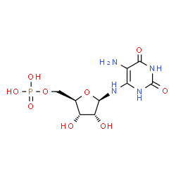 ChemSpider 2D Image | 5-amino-6-(5-phospho-beta-D-ribosylamino)uracil | C9H15N4O9P