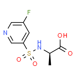 ChemSpider 2D Image | N-[(5-Fluoro-3-pyridinyl)sulfonyl]-D-alanine | C8H9FN2O4S