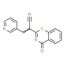 ChemSpider 2D Image | 2-(4-Oxo-4H-1,3-benzothiazin-2-yl)-3-(3-pyridinyl)acrylonitrile | C16H9N3OS