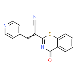 ChemSpider 2D Image | 2-(4-Oxo-4H-1,3-benzothiazin-2-yl)-3-(4-pyridinyl)acrylonitrile | C16H9N3OS