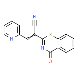 ChemSpider 2D Image | 2-(4-Oxo-4H-1,3-benzothiazin-2-yl)-3-(2-pyridinyl)acrylonitrile | C16H9N3OS
