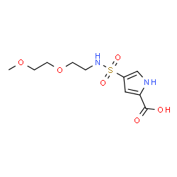 ChemSpider 2D Image | 4-{[2-(2-Methoxyethoxy)ethyl]sulfamoyl}-1H-pyrrole-2-carboxylic acid | C10H16N2O6S