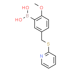 ChemSpider 2D Image | {2-Methoxy-5-[(2-pyridinylsulfanyl)methyl]phenyl}boronic acid | C13H14BNO3S