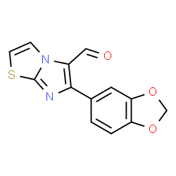 ChemSpider 2D Image | 6-(1,3-Benzodioxol-5-yl)imidazo[2,1-b]thiazole-5-carboxaldehyde | C13H8N2O3S