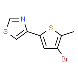 ChemSpider 2D Image | 4-(4-Bromo-5-methyl-2-thienyl)-1,3-thiazole | C8H6BrNS2