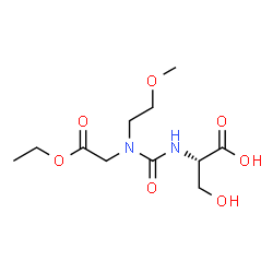 ChemSpider 2D Image | N-[(2-Ethoxy-2-oxoethyl)(2-methoxyethyl)carbamoyl]-L-serine | C11H20N2O7
