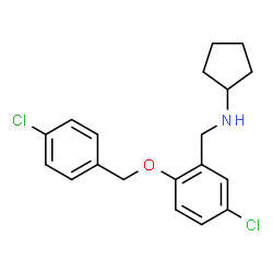 ChemSpider 2D Image | N-{5-Chloro-2-[(4-chlorobenzyl)oxy]benzyl}cyclopentanamine | C19H21Cl2NO