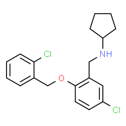 ChemSpider 2D Image | N-{5-Chloro-2-[(2-chlorobenzyl)oxy]benzyl}cyclopentanamine | C19H21Cl2NO