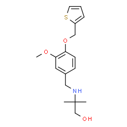 ChemSpider 2D Image | 2-{[3-Methoxy-4-(2-thienylmethoxy)benzyl]amino}-2-methyl-1-propanol | C17H23NO3S