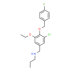 ChemSpider 2D Image | N-{3-Chloro-5-ethoxy-4-[(4-fluorobenzyl)oxy]benzyl}-1-propanamine | C19H23ClFNO2