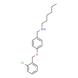 ChemSpider 2D Image | N-{4-[(2-Chlorobenzyl)oxy]benzyl}-1-hexanamine | C20H26ClNO