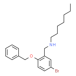 ChemSpider 2D Image | N-[2-(Benzyloxy)-5-bromobenzyl]-1-heptanamine | C21H28BrNO