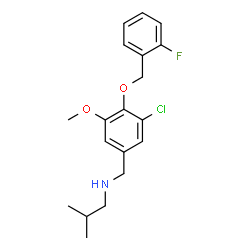 ChemSpider 2D Image | N-{3-Chloro-4-[(2-fluorobenzyl)oxy]-5-methoxybenzyl}-2-methyl-1-propanamine | C19H23ClFNO2