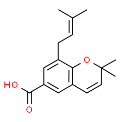ChemSpider 2D Image | 2,2-Dimethyl-8-prenylchromene 6-carboxylic acid | C17H20O3