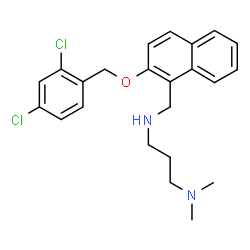 ChemSpider 2D Image | N'-({2-[(2,4-Dichlorobenzyl)oxy]-1-naphthyl}methyl)-N,N-dimethyl-1,3-propanediamine | C23H26Cl2N2O