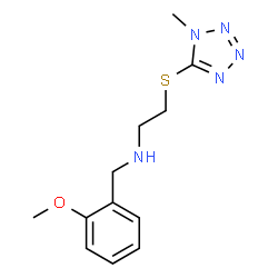 ChemSpider 2D Image | N-(2-Methoxybenzyl)-2-[(1-methyl-1H-tetrazol-5-yl)sulfanyl]ethanamine | C12H17N5OS