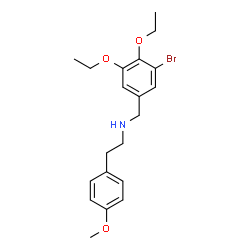 ChemSpider 2D Image | N-(3-Bromo-4,5-diethoxybenzyl)-2-(4-methoxyphenyl)ethanamine | C20H26BrNO3