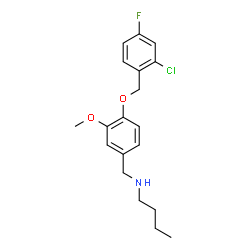 ChemSpider 2D Image | N-{4-[(2-Chloro-4-fluorobenzyl)oxy]-3-methoxybenzyl}-1-butanamine | C19H23ClFNO2
