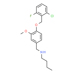 ChemSpider 2D Image | N-{4-[(2-Chloro-6-fluorobenzyl)oxy]-3-methoxybenzyl}-1-butanamine | C19H23ClFNO2