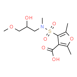 ChemSpider 2D Image | 4-[(2-Hydroxy-3-methoxypropyl)(methyl)sulfamoyl]-2,5-dimethyl-3-furoic acid | C12H19NO7S